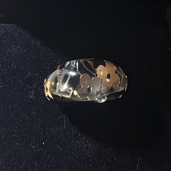 Louis Vuitton Monogram Black Resin Inclusion Ring (Size 6) - Picture 3 of 4